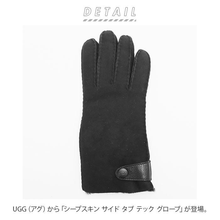 UGG メンズブラック手袋 Lサイズ(箱無し) UGG（アグ） 通販ugg メンズ 手袋 ブランド SHEEPSKIN SIDE TAB TECH