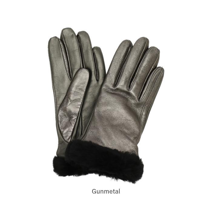 【新品未使用】UGG アグ スマホ対応 レザー グローブ 手袋 グレー モコモコ スマホ 手袋 UGG(アグ) - 海外通販のBUYMA
