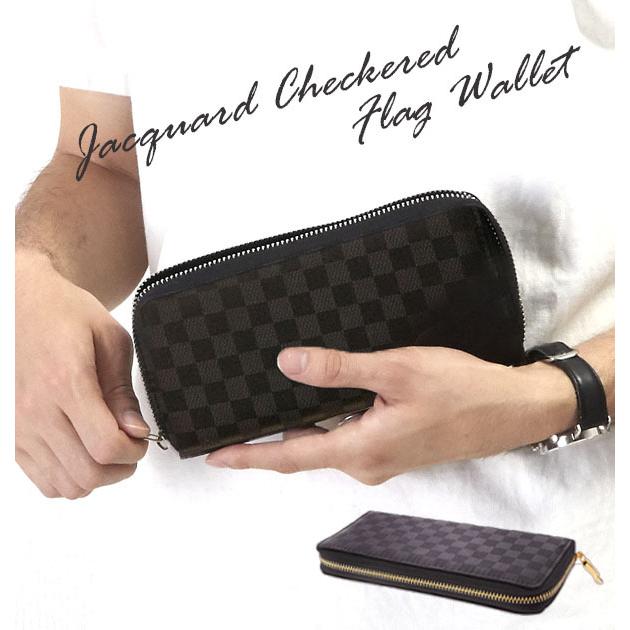 財布 メンズ 長財布 ラウンドファスナー ロングウォレットシンプル