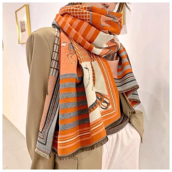 ❤新品箱袋付き❤GUCCI マフラー ストール ショール スカーフ❤オレンジ❤ 名入れ無料】【スペシャルラッピング付き】グッチ GUCCI ストール 5