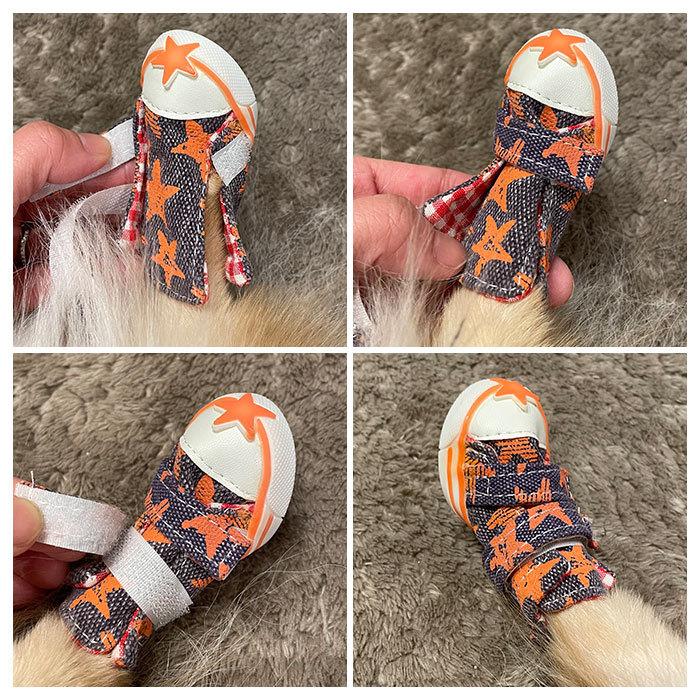 犬 くつ 通販 靴 ドッグ いぬ シューズ スニーカー 小型犬 中型犬 汚れ防止 足裏 肉球保護 ペット 4ピース レッド グリーン ブルー×ブラック 犬 |  | 10