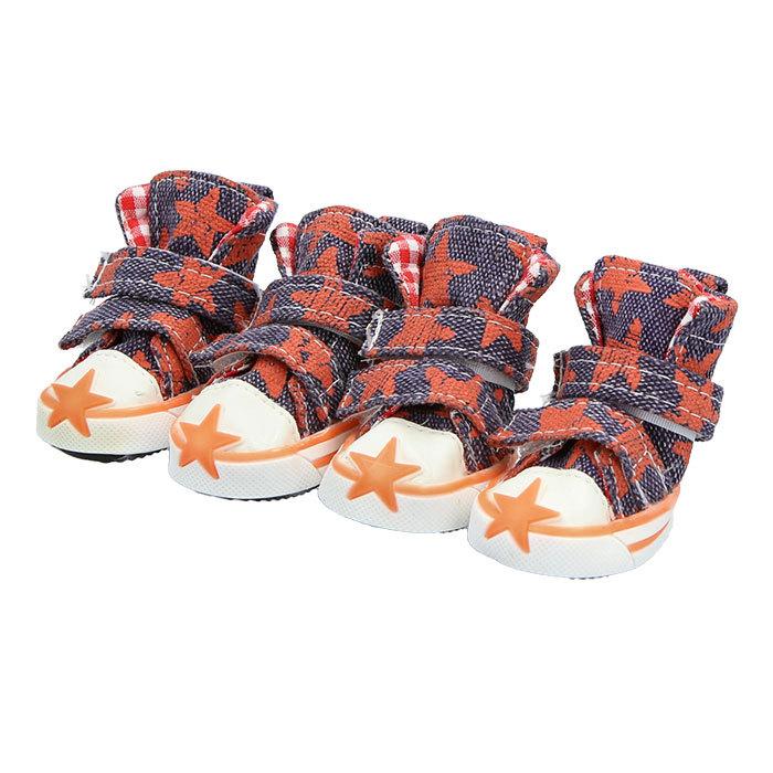 犬 くつ 通販 靴 ドッグ いぬ シューズ スニーカー 小型犬 中型犬 汚れ防止 足裏 肉球保護 ペット 4ピース レッド グリーン ブルー×ブラック 犬 |  | 03