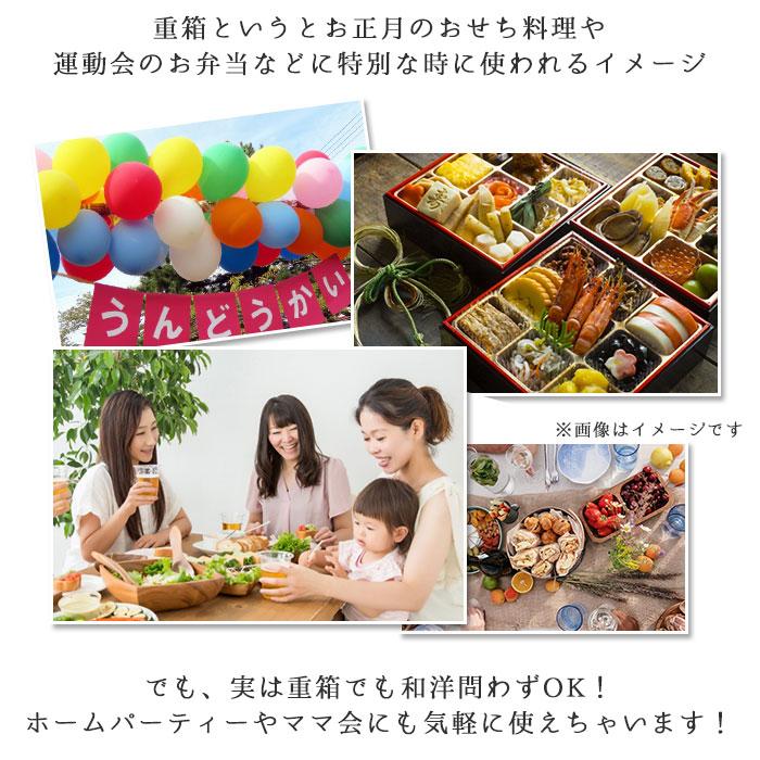 重箱 3段 通販 hakoya 弁当 箱 ピクニック ランチボックス 大容量 18cm ファミリー お弁当箱 三段 レンジ対応 食洗機対応 お重 洋風 中蓋付 運動会 日本製 重箱 |  | 02