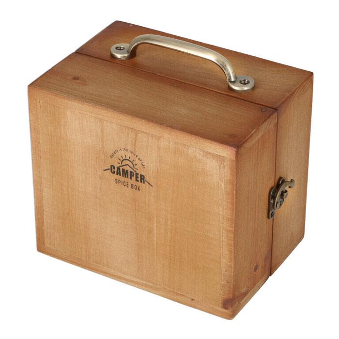スパイスボックス キャンプ s 通販 扉付き 調味料ラック 木製 持ち運び 調味料入れ 調味料 収納 調味料ケース 調味料ボックス コンパクト BBQ  スパイスボックス |  | 05