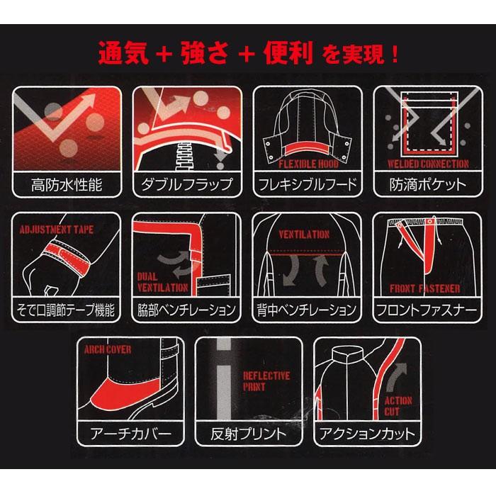 レインウェア メンズ 上下 通販 通勤 通学 自転車 雨合羽 カッパ シンプル ブラック 黒 レインウエア ゴルフ バイク 防水 フード付き Mサイズ レインウェア | Makku | 09