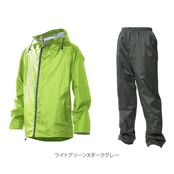 レインウェア メンズ 上下 通販 通勤 通学 自転車 雨合羽 カッパ シンプル ブラック 黒 レインウエア ゴルフ バイク 釣り 登山 フード付き Mサイズ レインウェア | Makku | 12