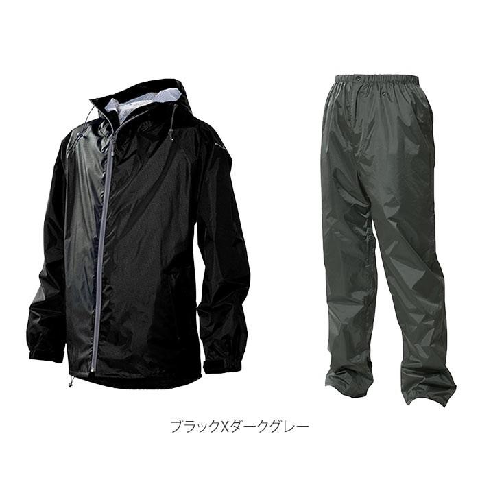 レインウェア メンズ 上下 通販 通勤 通学 自転車 雨合羽 カッパ シンプル ブラック 黒 レインウエア ゴルフ バイク 釣り 登山 フード付き Mサイズ レインウェア | Makku | 10