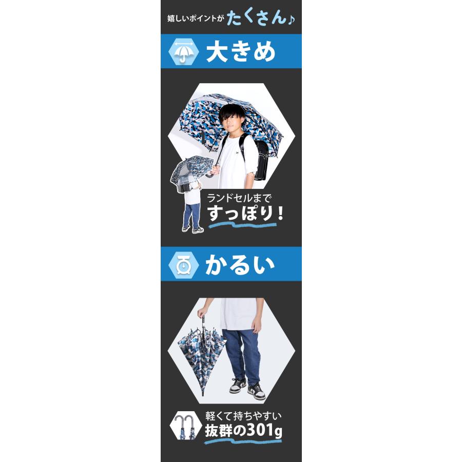 子供傘 55センチ 傘 子供 55cm ジャンプ傘 キッズ 子ども  男の子 1コマ 透明窓付き こども傘 長傘 子供用 ワンタッチ 折れにくい グライファイバー骨  子供傘 |  | 15