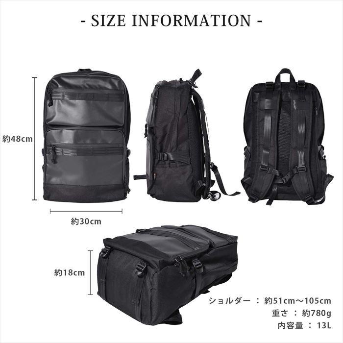 リュック メンズ 大容量 通販 Wポケットスクエアバックパック おしゃれ 黒 ブラック シンプル 無地 通勤 A4 通学 レディース 男女兼用 ビジネス | AVANT | 02