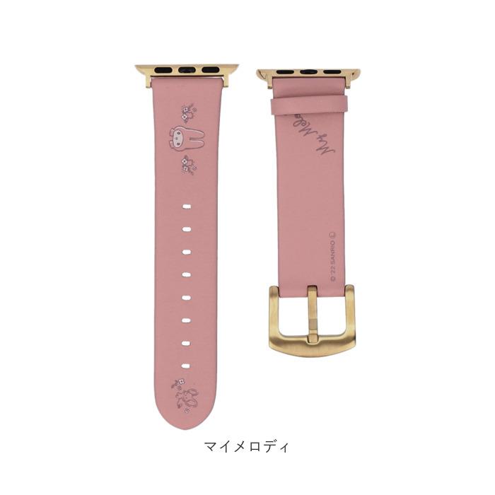 バンド apple watch バンド 通販 レザー レザーバンド キャラクター アップルウォッチ 腕時計 41mm 40mm 38mm シナモロール ハローキティ マイメロディ クロミ | シナモロール | 09