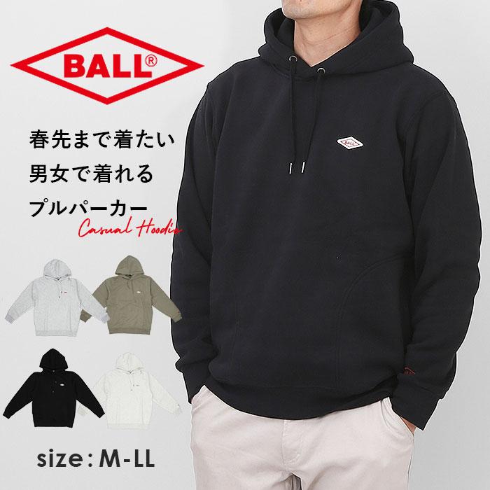 パーカー BALL パーカー ボール 64536 通販 フーディ プルオーバー フーディー プルオーバーパーカー 裏起毛 ワッペン付きプルパーカー メンズ ブランド 無地 | 