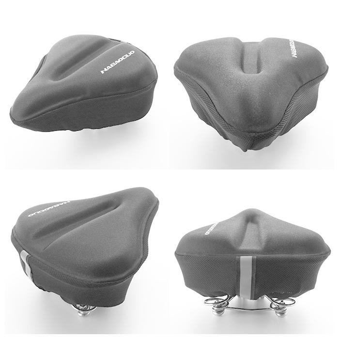 サドルカバー クッション 通販 大型 痛くない 黒 ブラック シンプル 自転車用品 ママチャリ フィットネスバイク 衝撃吸収 滑り止め お尻 サドルカバー |  | 05