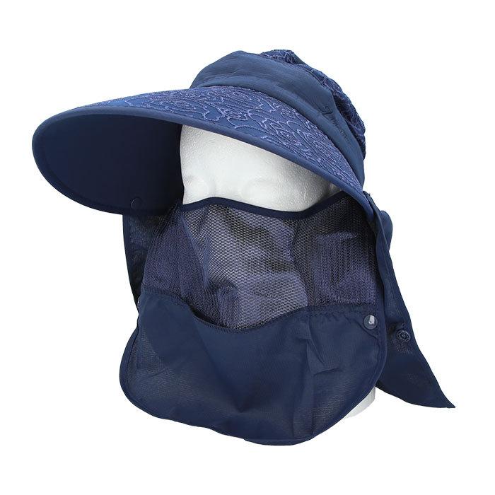 サンバイザー レディース 通販 キャップ 深め ネックカバー uvカット 夏用 おしゃれ ネックガード フェイスガード ボタン 帽子 つば広 日除け帽子 サンバイザー | ブランド登録なし | 03