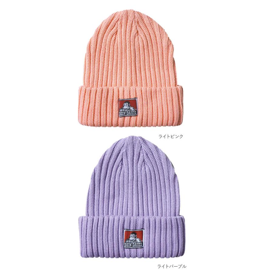 ニット帽 メンズ レディース ブランド リブ編み ニットキャップ 帽子 おしゃれ 秋冬 コットン 厚手 シンプル ロゴ ワッペン BEN DAVIS ベンデイビス 正規品 | BEN DAVIS | 37