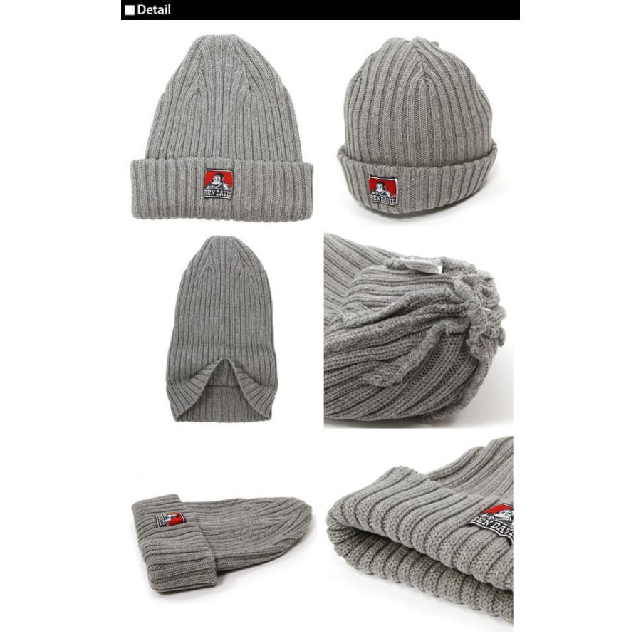 ニット帽 メンズ レディース ブランド リブ編み ニットキャップ 帽子 おしゃれ 秋冬 コットン 厚手 シンプル ロゴ ワッペン BEN DAVIS ベンデイビス 正規品 | BEN DAVIS | 24
