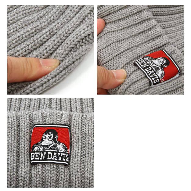 ニット帽 メンズ レディース ブランド リブ編み ニットキャップ 帽子 おしゃれ 秋冬 コットン 厚手 シンプル ロゴ ワッペン BEN DAVIS ベンデイビス 正規品 | BEN DAVIS | 25