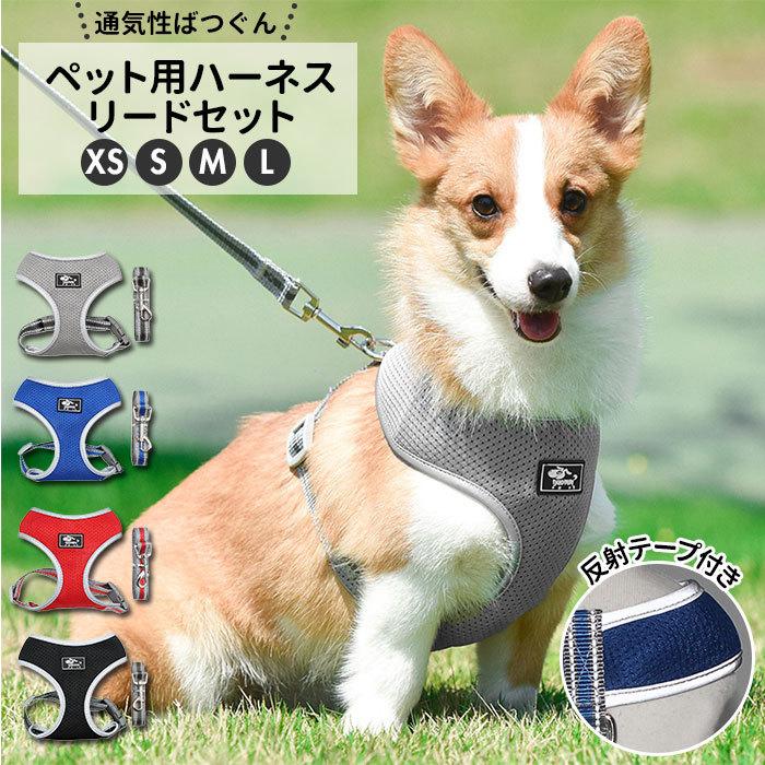 犬 リード ハーネス セット 通販 ハーネスリード 小型犬 可愛い 胴輪 犬用 中型犬 ペット用品 いぬ おしゃれ 散歩 反射 丈夫 シンプル かわいい お散歩 供え