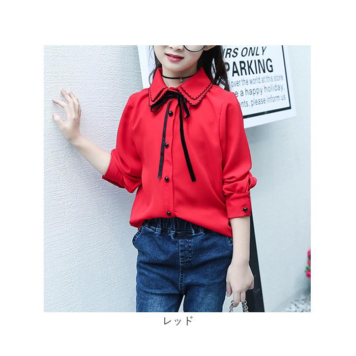 女の子 ブラウス 通販 入学式 卒業式 かわいい リボン 白 フォーマル 卒園式 入園式 子供服 キッズ トップス ジュニア 襟付シャツ フォーマル シャツ 160 女の子 |  | 10