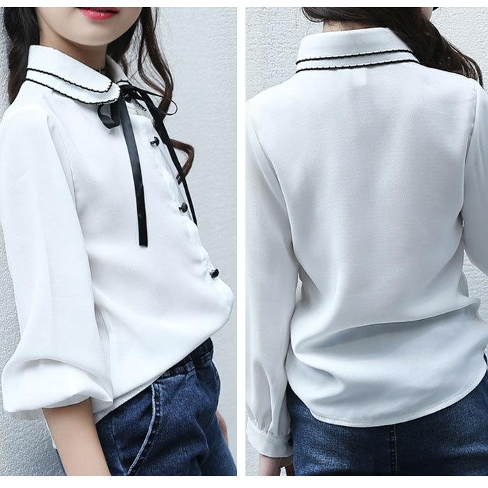 女の子 ブラウス 通販 入学式 卒業式 かわいい リボン 白 フォーマル 卒園式 入園式 子供服 キッズ トップス ジュニア 襟付シャツ フォーマル シャツ 160 女の子 |  | 02