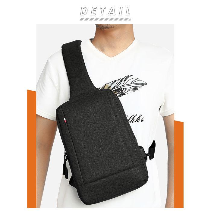 ボディバッグ メンズ 防水 通販 かっこいい 横型 ワンショルダー 大容量 usb ビジネス 斜め掛け 薄型 ショルダーバッグ 斜めがけバッグ 通勤 通学 ボディバッグ |  | 02