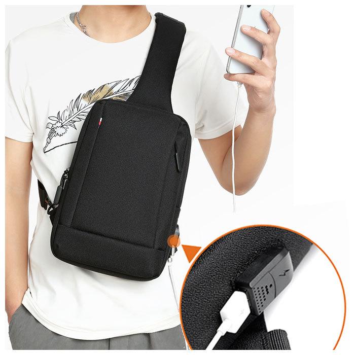 ボディバッグ メンズ 防水 通販 かっこいい 横型 ワンショルダー 大容量 usb ビジネス 斜め掛け 薄型 ショルダーバッグ 斜めがけバッグ 通勤 通学 ボディバッグ |  | 07