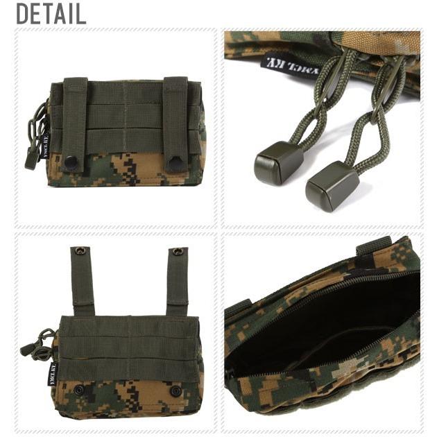 ウエストポーチ メンズ ウエストバッグ おしゃれ ミリタリー ナイロン 丈夫 MOLLE対応 PALS 防水布使用 アウトドア 無地 カモフラ 迷彩 ベルト BP059YN | MILITARY | 09