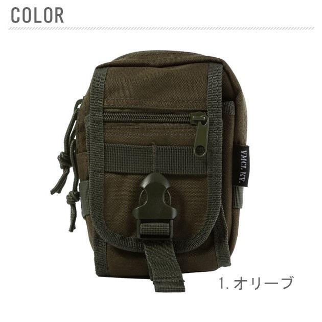 ポーチ メンズ ミリタリー ビガーポーチ おしゃれ ナイロン 丈夫 MOLLE対応 PALS シンプル 多機能 アウトドア 無地 カーキ ベルト リュック 取り付け BP062YN | MILITARY | 04