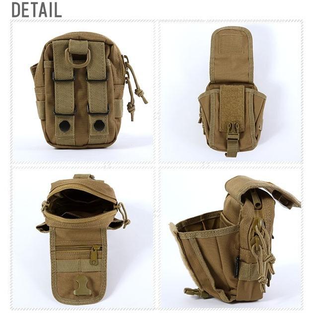 ポーチ メンズ ミリタリー ビガーポーチ おしゃれ ナイロン 丈夫 MOLLE対応 PALS シンプル 多機能 アウトドア 無地 カーキ ベルト リュック 取り付け BP062YN | MILITARY | 07