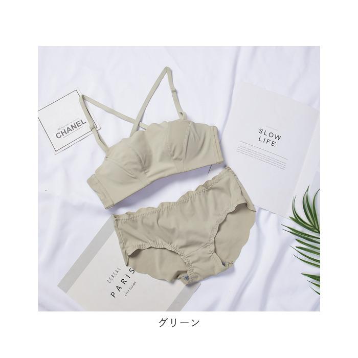 ブラジャー ショーツ セット ノンワイヤー 通販 セクシー チューブトップ ブラ 下着 レディース ギャザー プッシュアップブラ パンティー シンプル ブラジャー |  | 15
