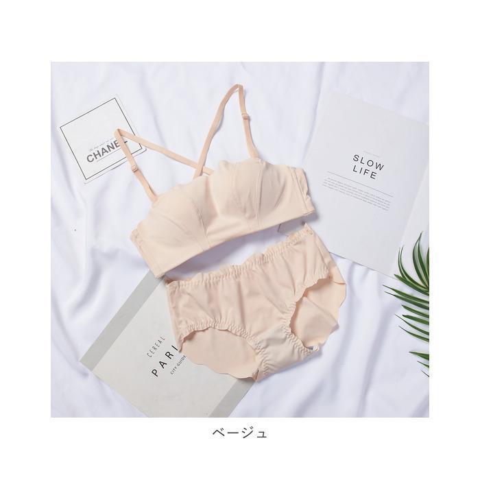 ブラジャー ショーツ セット ノンワイヤー 通販 セクシー チューブトップ ブラ 下着 レディース ギャザー プッシュアップブラ パンティー シンプル ブラジャー |  | 16