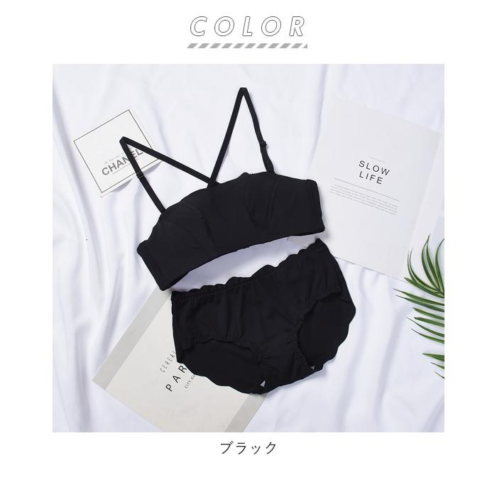 ブラジャー ショーツ セット ノンワイヤー 通販 セクシー チューブトップ ブラ 下着 レディース ギャザー プッシュアップブラ パンティー シンプル ブラジャー |  | 13