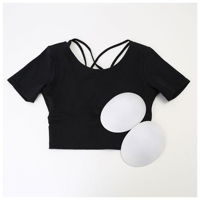 ヨガウェア トップス カップ付 通販 半袖 ブラトップ インナー シャツ フィットネスウェア ランニング ジョギング おしゃれ かわいい ヨガウェア |  | 06