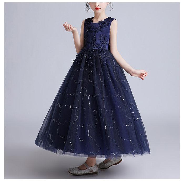 ドレス 通販ドレス 子供 ピアノ 発表会 女の子 ロングドレス ノースリーブ パーティードレス 子ども服 フォーマル 子供ドレス コンクール プリンセス ドレス | ブランド登録なし | 05