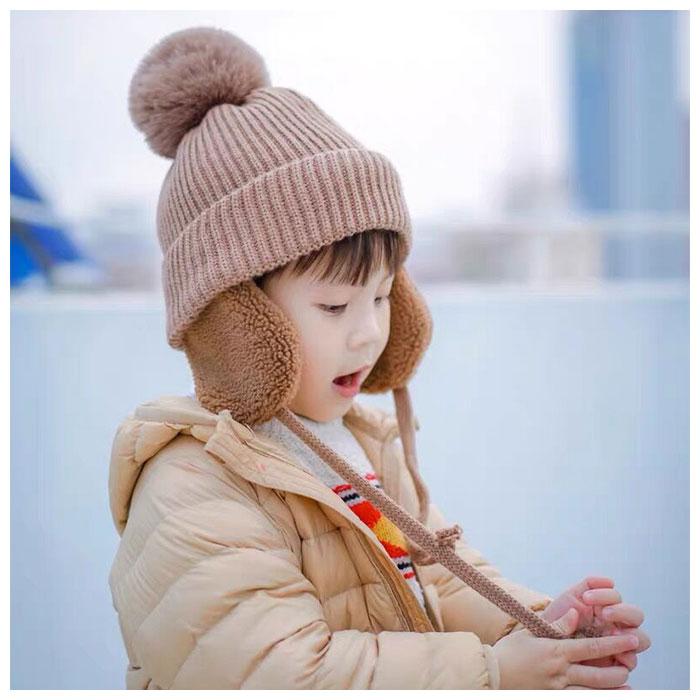 ニット帽 キッズ 通販 ベビー 子供帽子 ニット帽子 防寒帽子 耳あて 帽子 ボア ぼうし 防寒 耳保護 かわいい 男女兼用 ボンボン 子供 子ども こども ニット帽 | ブランド登録なし | 10