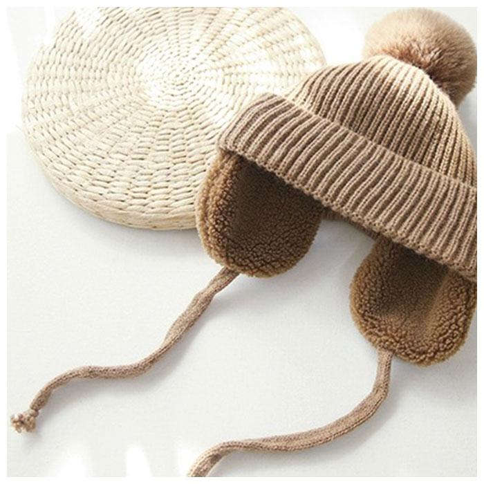 ニット帽 キッズ 通販 ベビー 子供帽子 ニット帽子 防寒帽子 耳あて 帽子 ボア ぼうし 防寒 耳保護 かわいい 男女兼用 ボンボン 子供 子ども こども ニット帽 | ブランド登録なし | 12