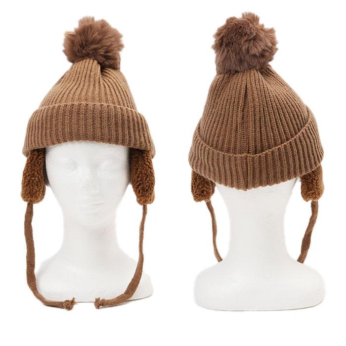 ニット帽 キッズ 通販 ベビー 子供帽子 ニット帽子 防寒帽子 耳あて 帽子 ボア ぼうし 防寒 耳保護 かわいい 男女兼用 ボンボン 子供 子ども こども ニット帽 | ブランド登録なし | 16