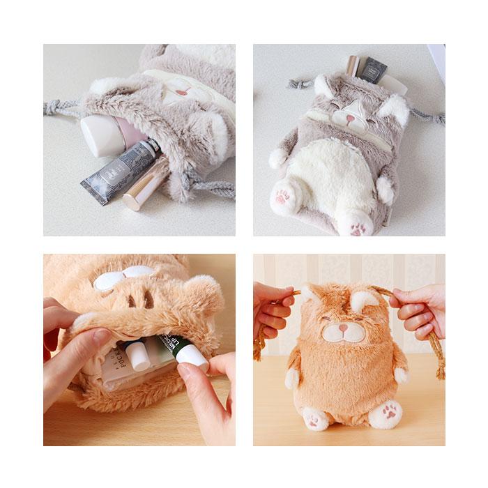 巾着 ねこ肯定感 通販 ポーチ 巾着ポーチ ミニポーチ 小物入れ ぬいぐるみ 収納 携帯 小物 猫 ねこ ネコ アニマルポーチ アニマル 動物 かわいい 可愛い 巾着 |  | 15