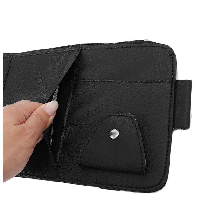 車 通販車 サンバイザー 収納 カー用品 アクセサリー 便利 おしゃれ 車用品 隙間 ポケット 小物入れ PUレザー 車内 収納ポケット ベージュ ブラック グレー 車 | BACKYARD FAMILY | 07