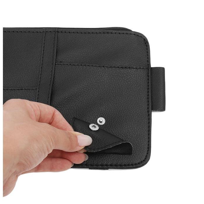 車 通販車 サンバイザー 収納 カー用品 アクセサリー 便利 おしゃれ 車用品 隙間 ポケット 小物入れ PUレザー 車内 収納ポケット ベージュ ブラック グレー 車 | BACKYARD FAMILY | 08