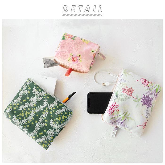 ポーチ 小物入れ 可愛い 通販 化粧ポーチ メイクポーチ 小さい おしゃれ ケース 抗菌 スクエア型 かわいい 花柄 大人可愛い メッセージカード ミニポーチ Backyard Family 通販 Paypayモール