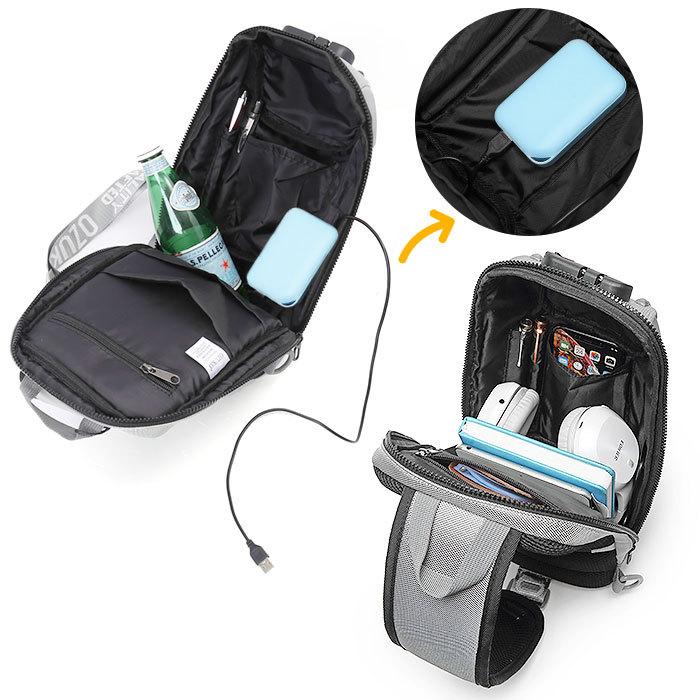 ボディバッグ 通販ボディバッグ メンズ ロック付き かっこいい おしゃれ ワンショルダー usbポート 斜めがけ 大容量 肩掛け 軽量 ショルダーバッグ ボディバッグ |  | 13