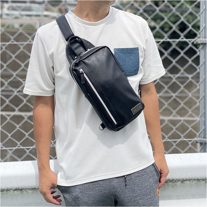 ボディバッグ メンズ おしゃれ 通販 ブランド デバイス DEVICE dbg70033 おしゃれ ワンショルダー 合皮 フェイク レザー