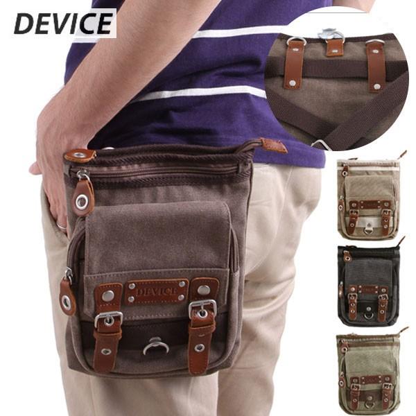 DEVICE ボディバッグ メガ ヒップバッグ バッグ 定番 キャンバス シザーバッグ チョークバッグ 7インチタブレット対応 | 