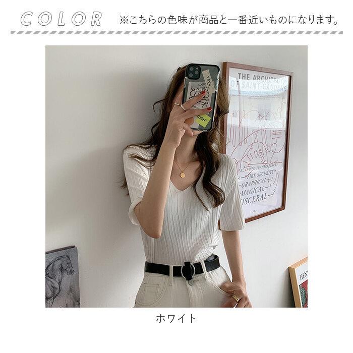 レディース 通販レディース サマーニット ニット 半袖ニット vネック tシャツ カットソー トップス 半袖 春 夏 秋 ゆったり おしゃれ 無地 きれいめ  レディース | ブランド登録なし | 18