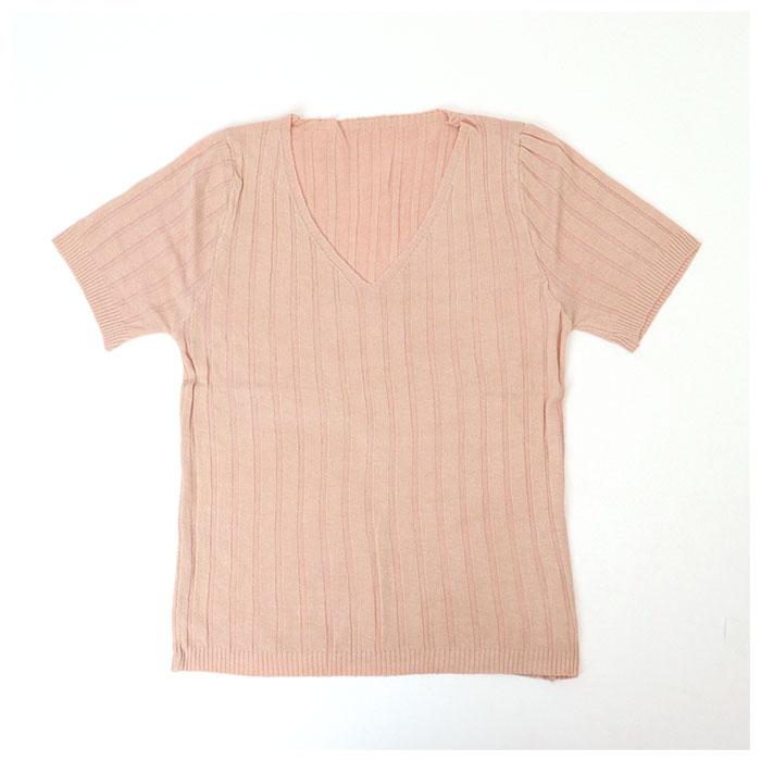 レディース 通販レディース サマーニット ニット 半袖ニット vネック tシャツ カットソー トップス 半袖 春 夏 秋 ゆったり おしゃれ 無地 きれいめ  レディース | ブランド登録なし | 11