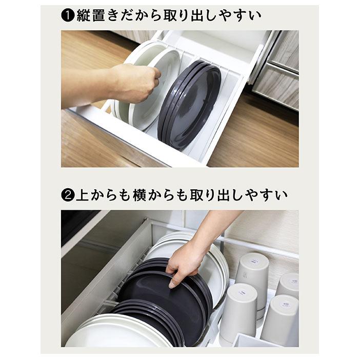 お皿 通販お皿 収納 スタンド 3個組 3個セット ディッシュスタンド 皿 プレート 食器立て 皿立て 縦置き 取り出しやすい 整理 整頓 シンク下 引き出し お皿 | mlte | 05