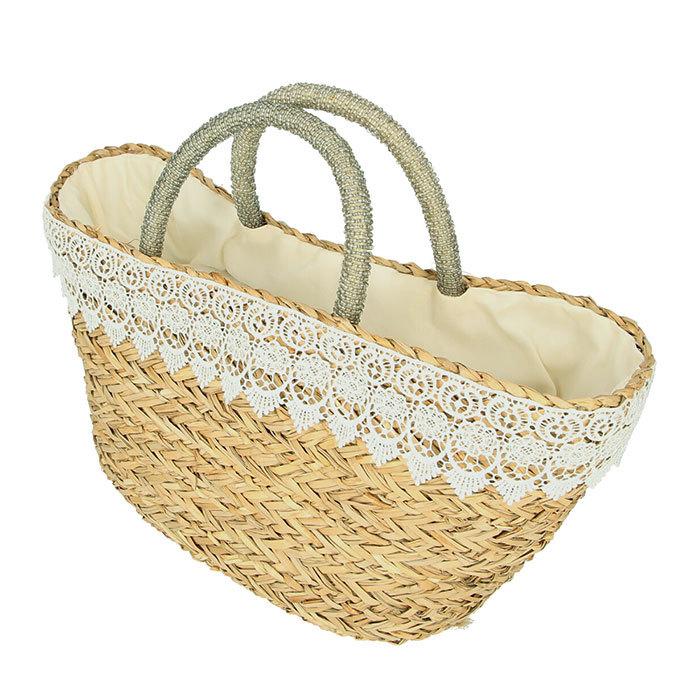 かごバッグ トート 通販 巾着 かご バッグ レディース おしゃれ かわいい シンプル シーグラス 水草 軽量 レース 夏 春夏 レース 花 フラワー かごバッグ |  | 09