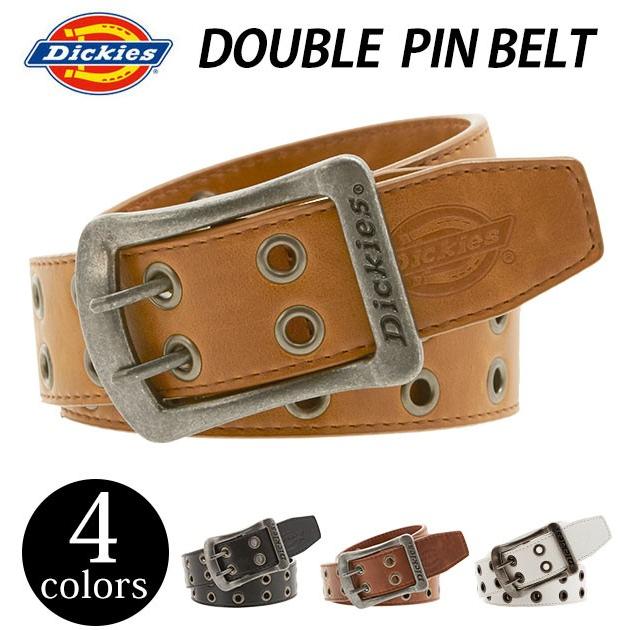 ベルト ディッキーズ ベルト メンズ Dickies ディッキーズカジュアル おしゃれ ダブルピンベルト 合成皮革 ダブルピン 2穴 無地 シンプル 4cm 40mm幅 | 