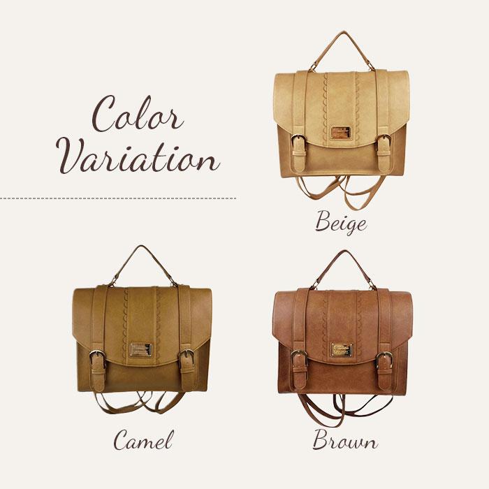 【ザッチェルズ】３Wayバッグ バックパック リュック ハンドバッグ ブラウン サッチェルバッグ 3way サッチェルバック 通学 3wayリュック A4