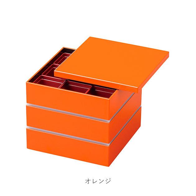 オレンジの松と鶴の3段重箱 オレンジの松と鶴の3段重箱 工芸品